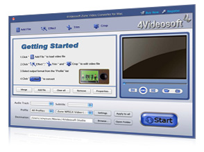 Zune Video Converter für Mac Screen